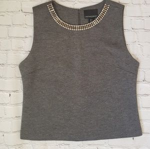 NWOT Cynthia Rowley Sz Large Beaded Top Grey